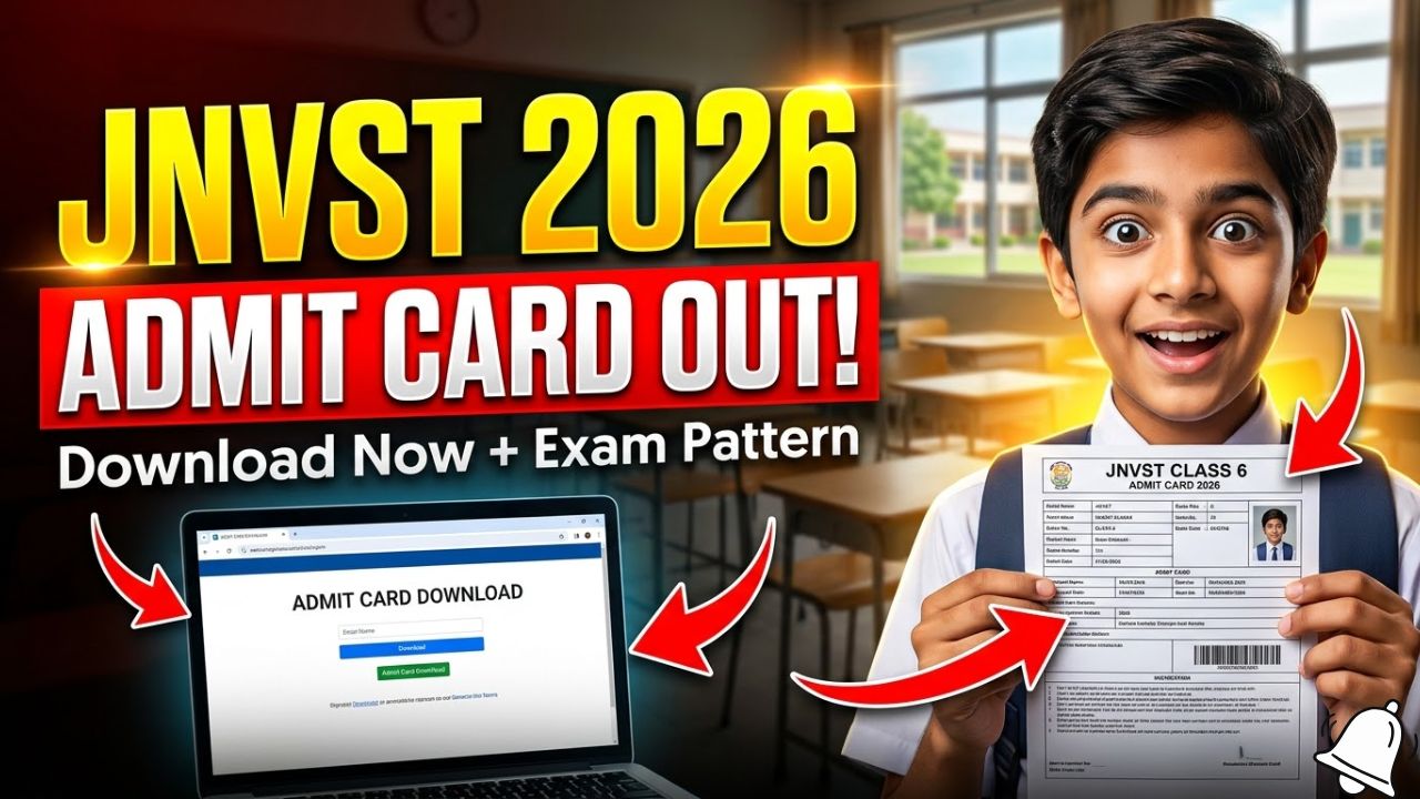 JNVST Class 6 Admit Card 2026 Released: Download Link, Exam Pattern & Eligibility Details JNVST Class 6 Admit Card 2026 Released