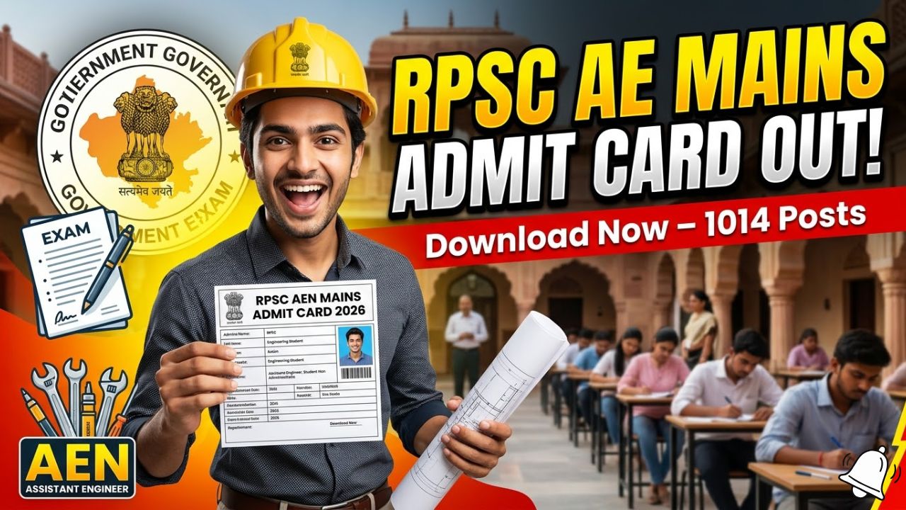 RPSC AE Mains Admit Card 2026 Released