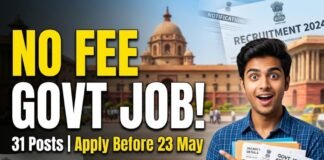 DSACS Delhi Recruitment 2026, 31 Posts, No Fee, Apply Online Before 23 May