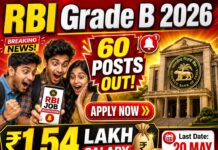 RBI Grade B Recruitment 2026: Apply Online for 60 Posts, Salary ₹1.54 Lakh, Exam Dates & Eligibility RBI Grade B Recruitment 2026
