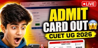 CUET UG Admit Card 2026 Release Date, Download Link & Exam Dates Check CUET UG Admit Card 2026 Release Date