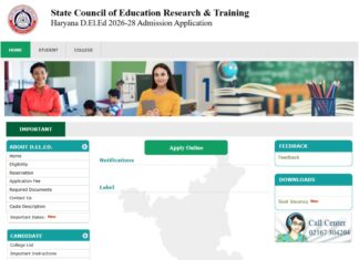 Haryana D.El.Ed Admission 2026 Last Date Today, Apply Now Before Registration Closes Haryana D.El.Ed Admission 2026 Last Date Today