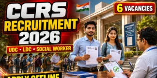 CCRS Recruitment 2026 Apply Offline for 6 UDC