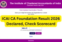 ICAI CA Foundation Result 2026 Declared, Check Scorecard