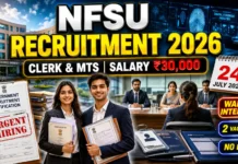 NFSU Recruitment 2026: Walk-in Interview for Clerk & MTS Posts, Salary Up to ₹30,000 NFSU Recruitment 2026 Walk-in Interview Clerk