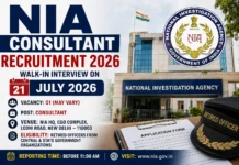NIA Consultant Recruitment 2026: Walk-in Interview on July 21 for Retired Officers, Check Eligibility & Salary NIA Consultant Recruitment 2026 Notification