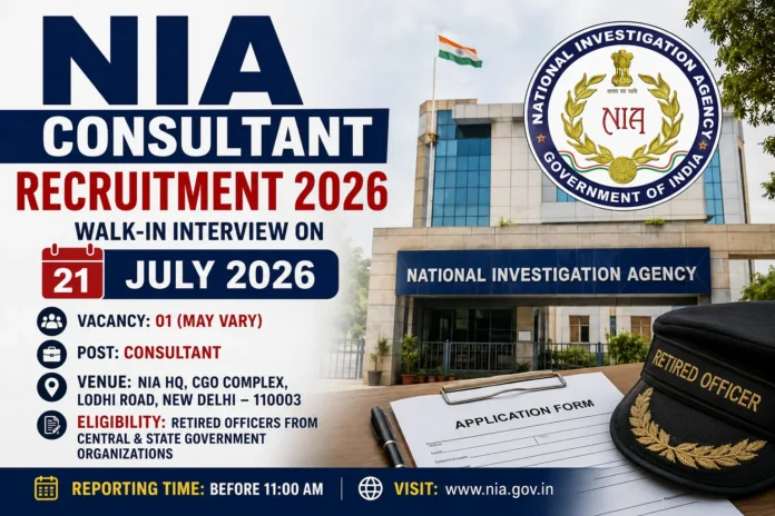 NIA Consultant Recruitment 2026 Notification NIA Consultant Recruitment 2026 Notification