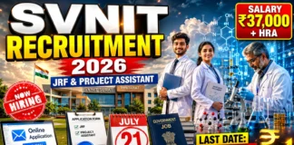 SVNIT Surat Recruitment 2026 Apply for Junior Research Fellow Project Assistant